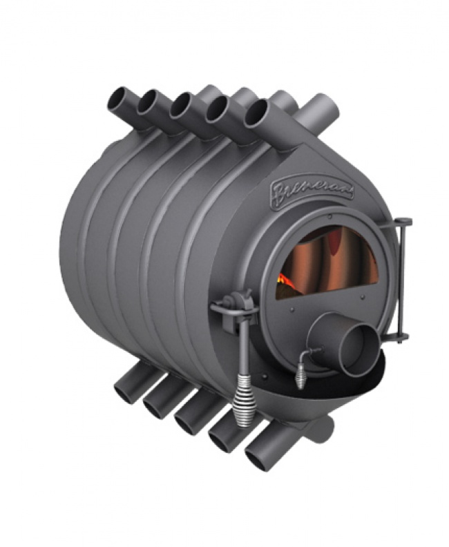 Газогенераторная печь длительного горения Бренеран тип 02 АОТ-14 со стеклом (400 куб. м)